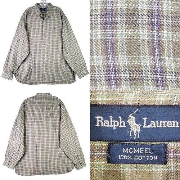 Polo by Ralph Lauren Other - Polo Ralph Lauren Shirt Oxford Flannel Button Down LS Mens Size XL Green Plaid